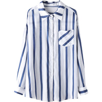 Striped thin shirt, loose commuting niche cardigan long-sleeved shirt - A04