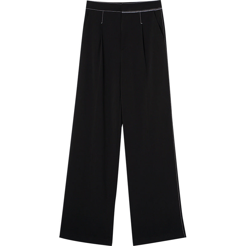 High waist drape wide-leg pants - QN03