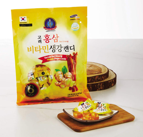 [Lenith] HongSamIn Korea Premium rød ginseng vitamin ingefær godteri 300 g (10,58 oz)