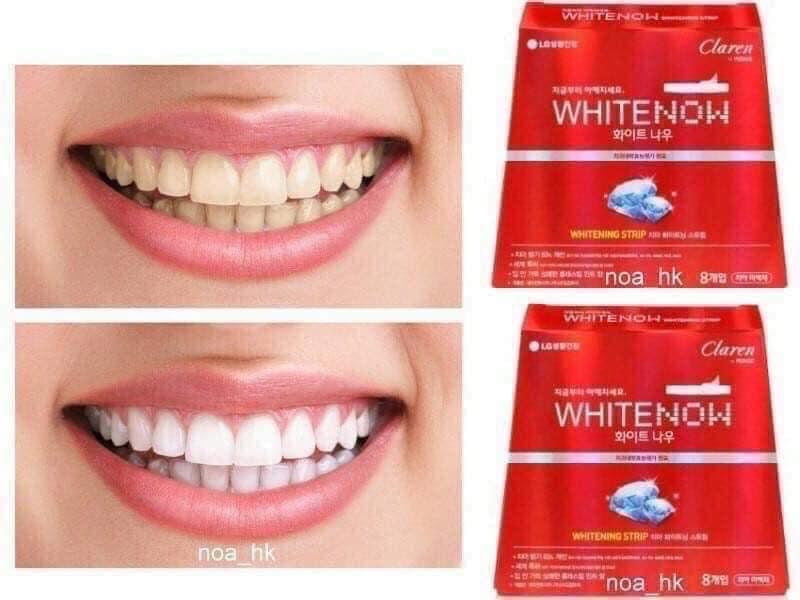 [Claren] Whitenow Strip Teeth Whitening Long Lasting Mint 8P 1Box