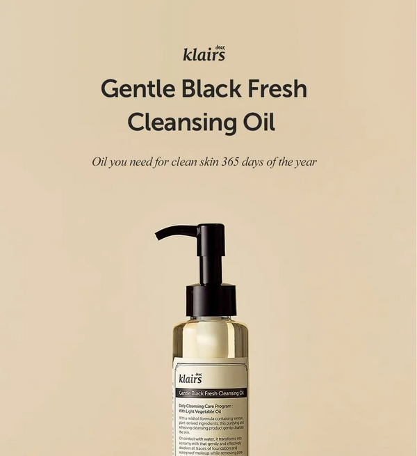 [Kjære, klairs] Gentle Black Fresh Cleansing Oil (150 ml) 