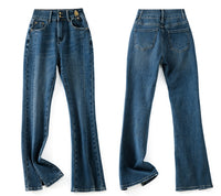 Elastiske slanke jeans med høy midje - designet - QN07
